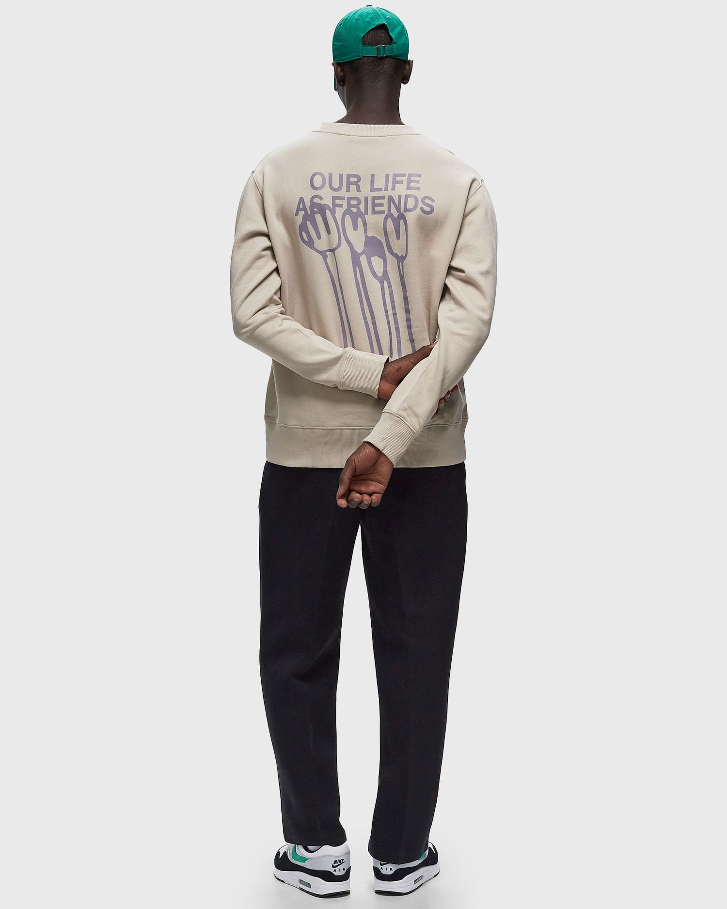 Суитчър ØLÅF FLOWER POSTER CREWNECK Бежово | M170201-CEMENT, 1