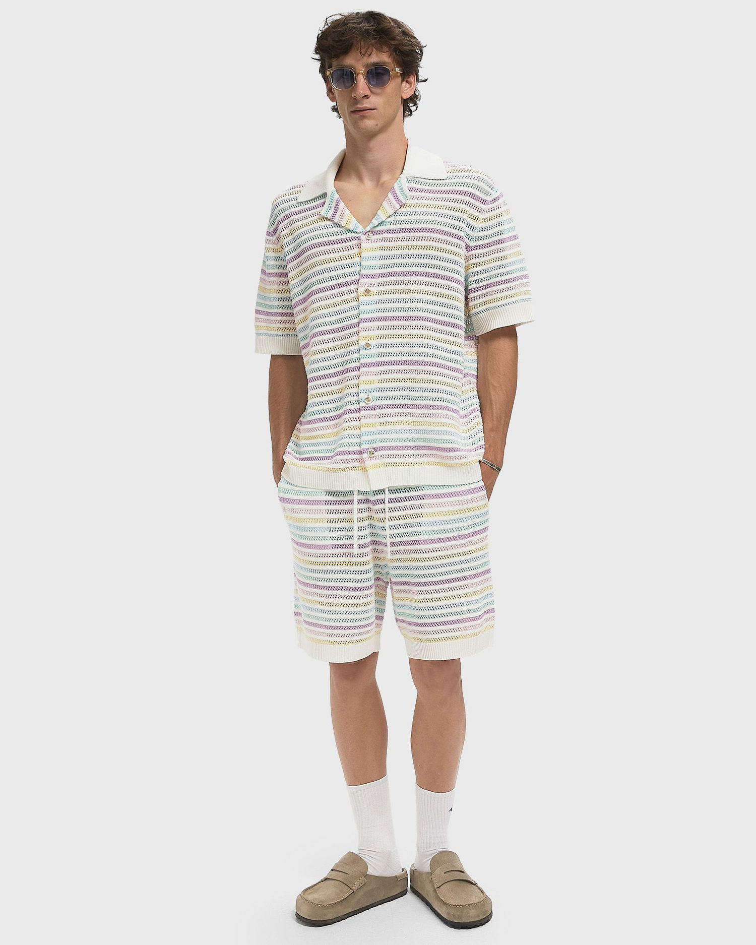Къси панталони Casablanca Rainbow Crochet Knit Shorts Многоцветен | M-AW25-KW-1098-01, 1