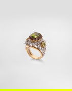 Peridot and Garnet Ring