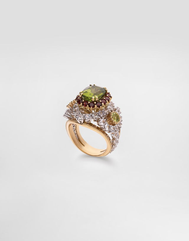 Peridot and Garnet Ring