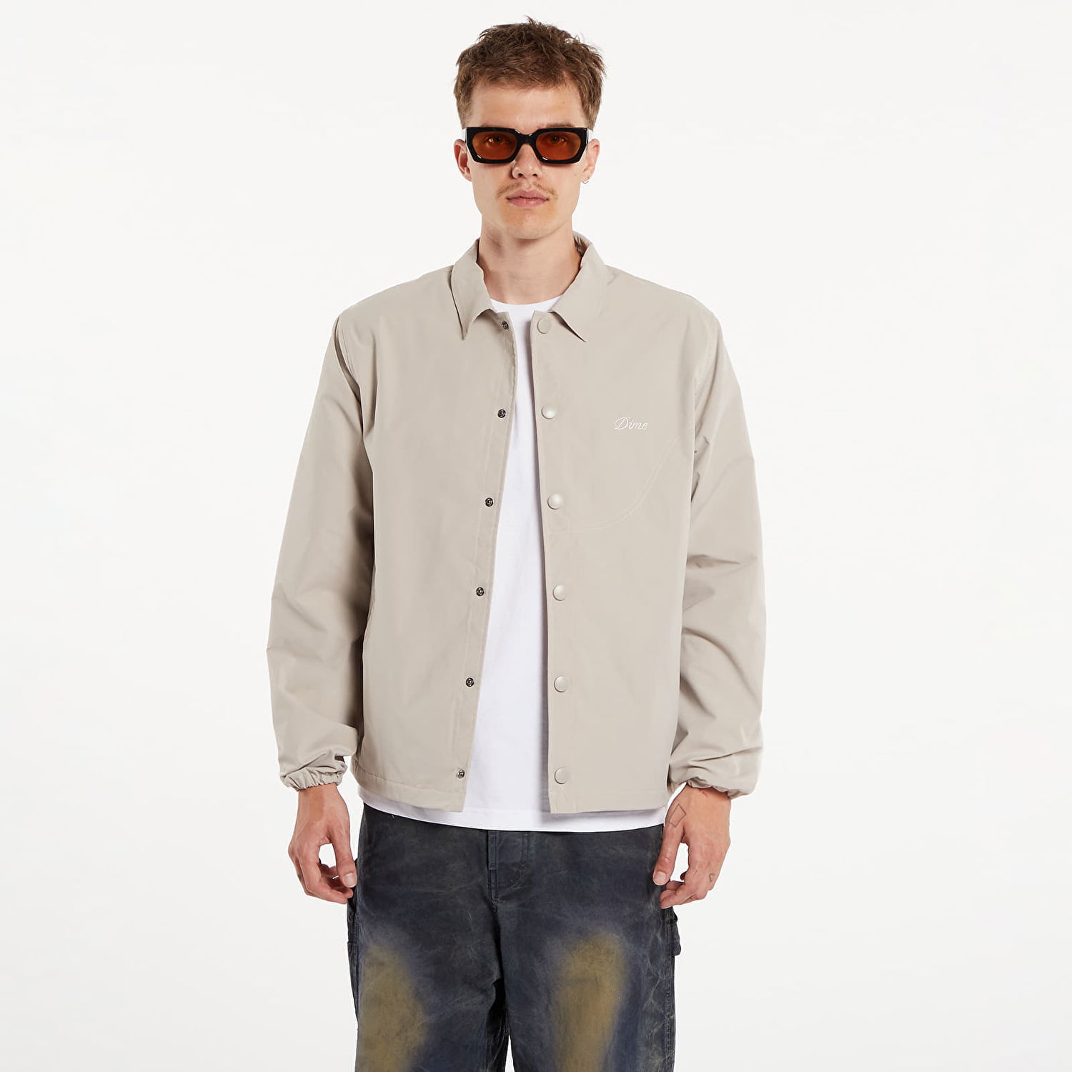 Яке Dime Cursive Coach Jacket UNISEX Light Grey Сиво | DIMESU243GRY, 0