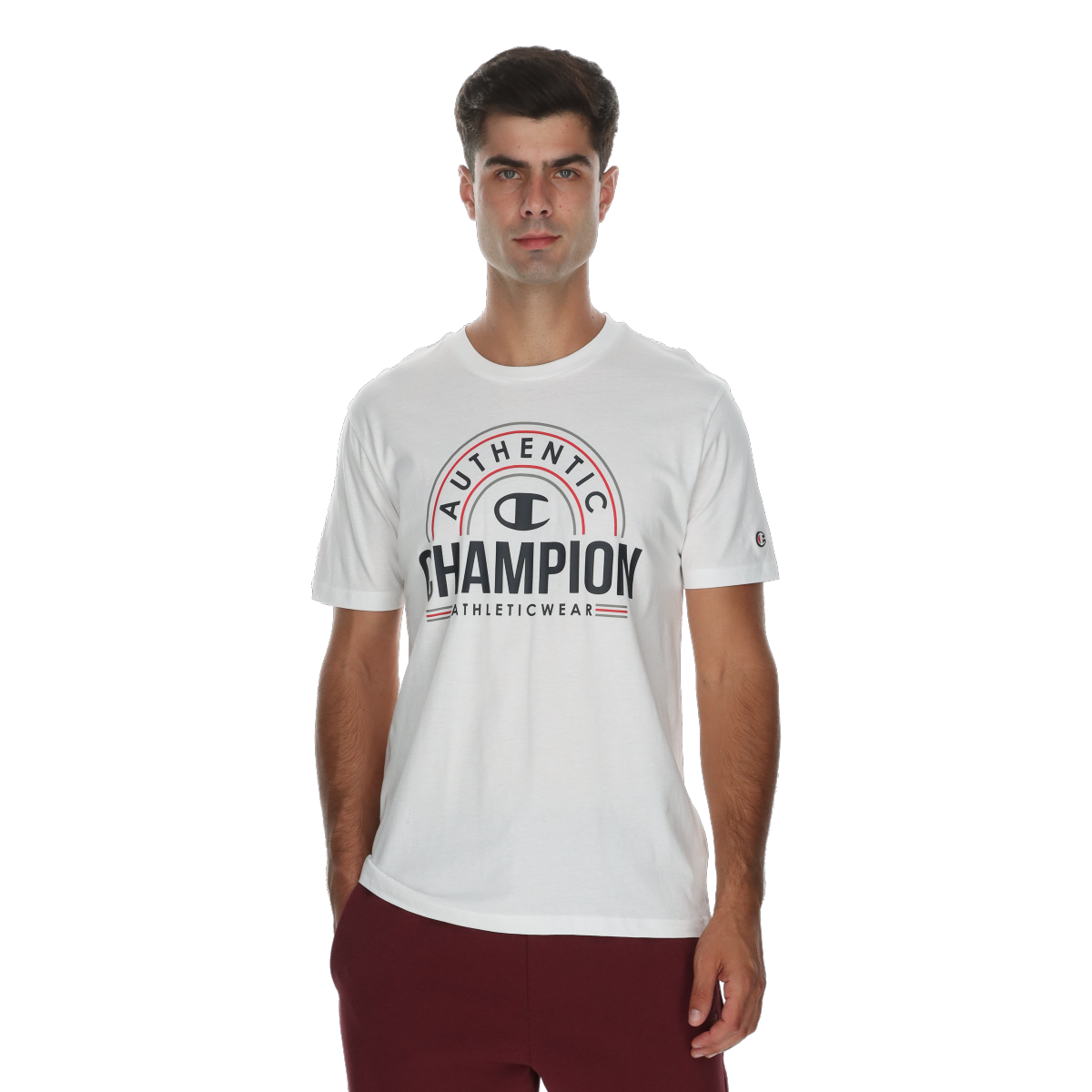 Тениска Champion Authentic Athleticwear Print Crewneck T-Shirt Бяло | 222088-WW001, 0
