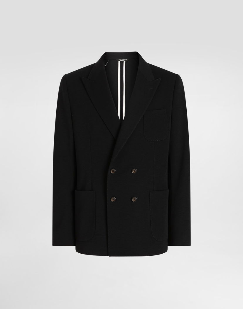 Яке Dolce & Gabbana Dolce & Gabbana Portofino Double-Breasted Jersey Jacket Черно | G2TK3THU7VCB0665