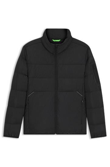 Пухо яке BOSS Water-repellent down jacket with sleeve pocket Черно | 50544322