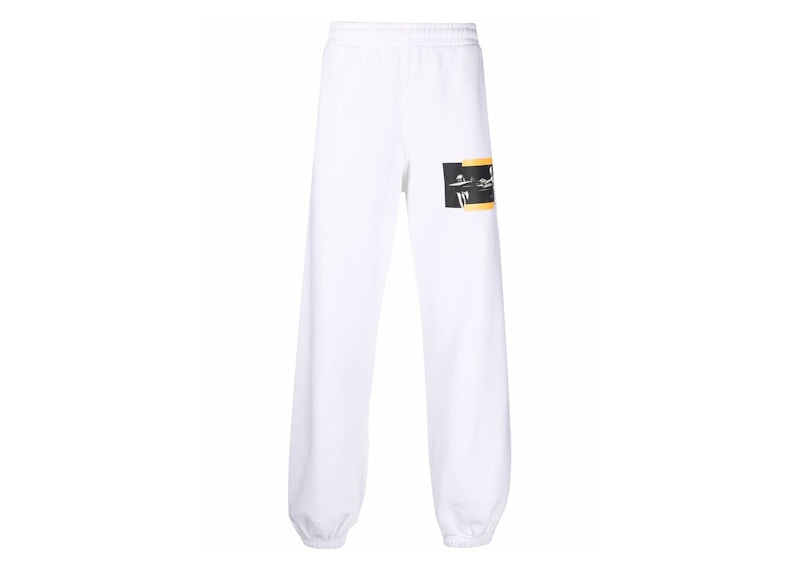Спортни панталони Off-White Caravaggio Painting St Jerome Writing Slim Sweatpants White/Black/Yellow Бяло | OMCH029F21FLE0050184, 0