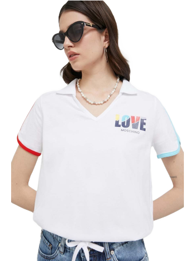 Тениска Moschino Love T-shirt Бяло | W.4.H93.01.M.3876