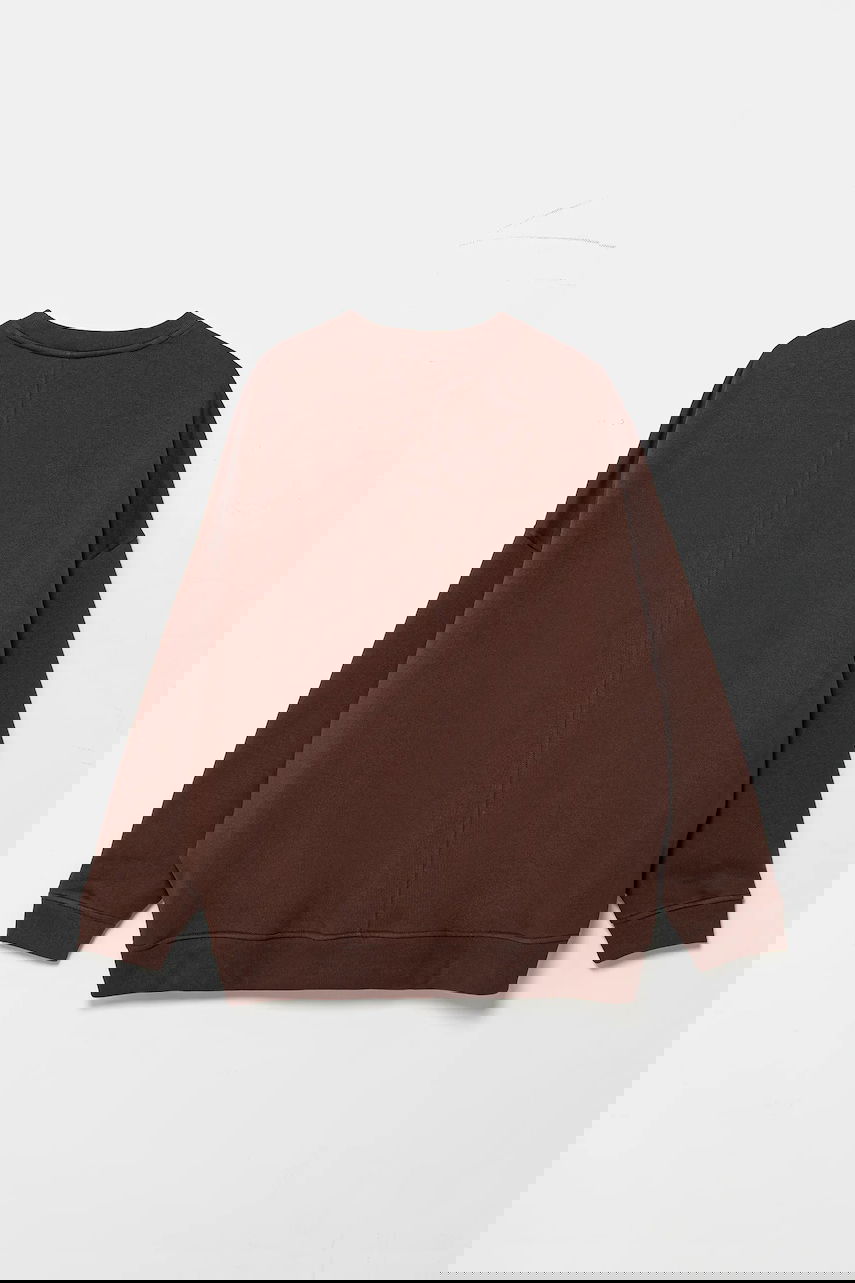Суитчър adidas Performance Essentials Linear Oversized Crewneck Sweatshirt Кафяво | JW1018, 1