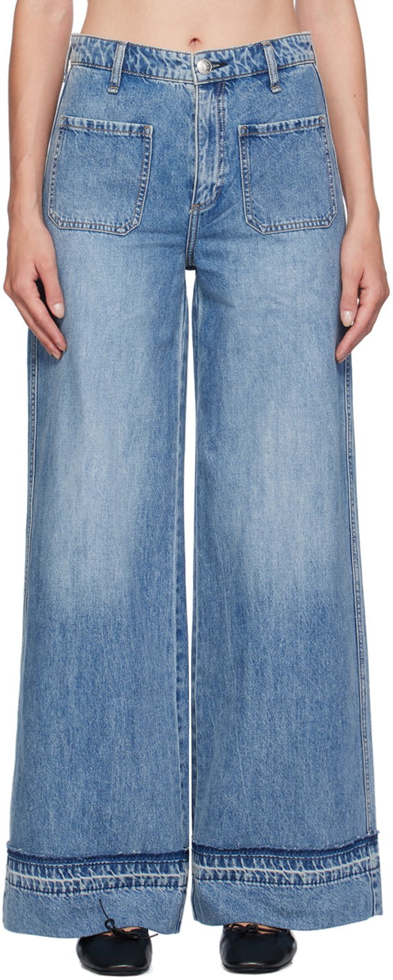 Дънки rag & bone Rag & Bone Marina Wide Leg Jeans Синьо | WDD24F2641F2LI, 0