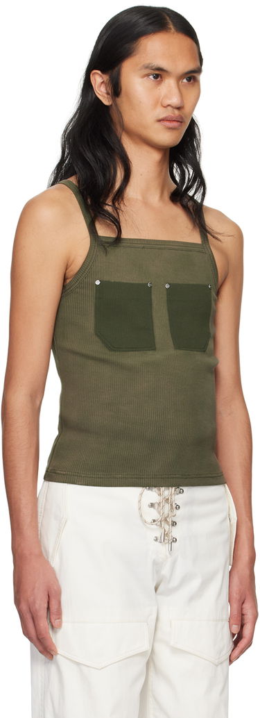 Потник Dion Lee Pocket Ribbed Tank Top Зелено | C3165PS24, 1