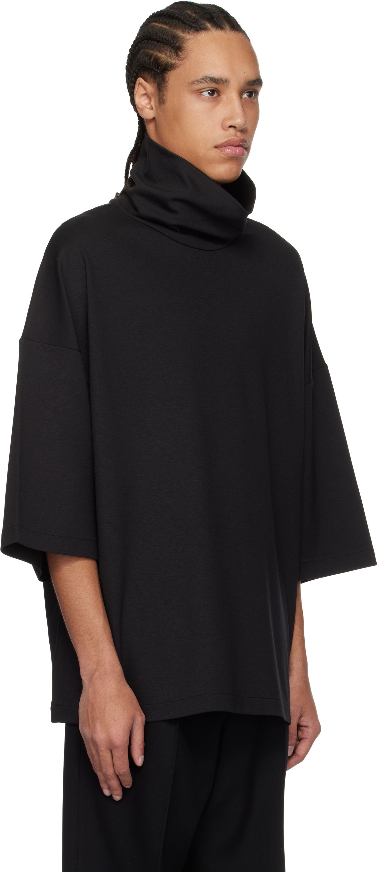 Пуловер Fear of God Fear of God High Neck Short Sleeve Sweatshirt Черно | FGE250-519VIS, 1