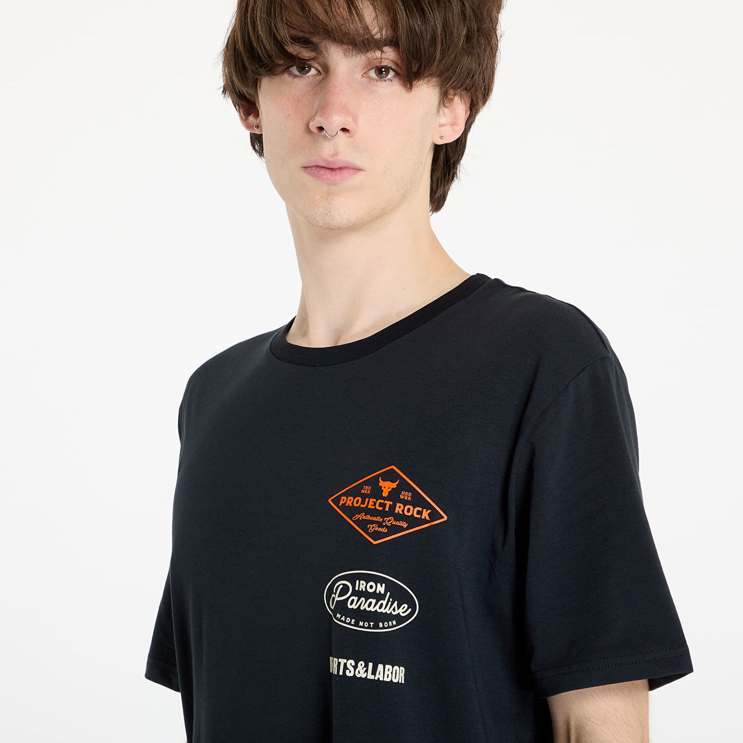 Тениска Under Armour Project Rock Short Sleeve Tools T-Shirt Black/ Team Orange Черно | 1386907-001, 1