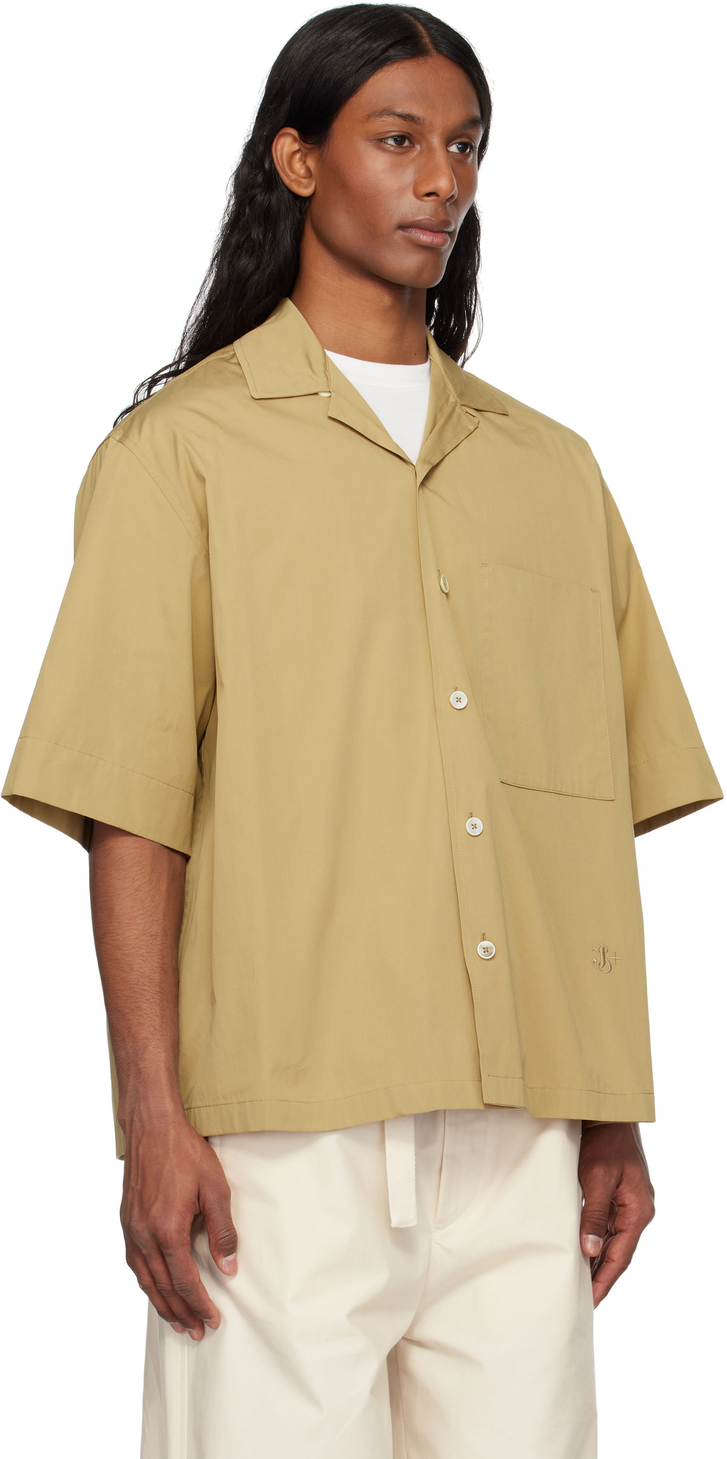 Риза Jil Sander Jil Sander Cotton Poplin Shirt Бежово | J47DL0166_J45292, 1
