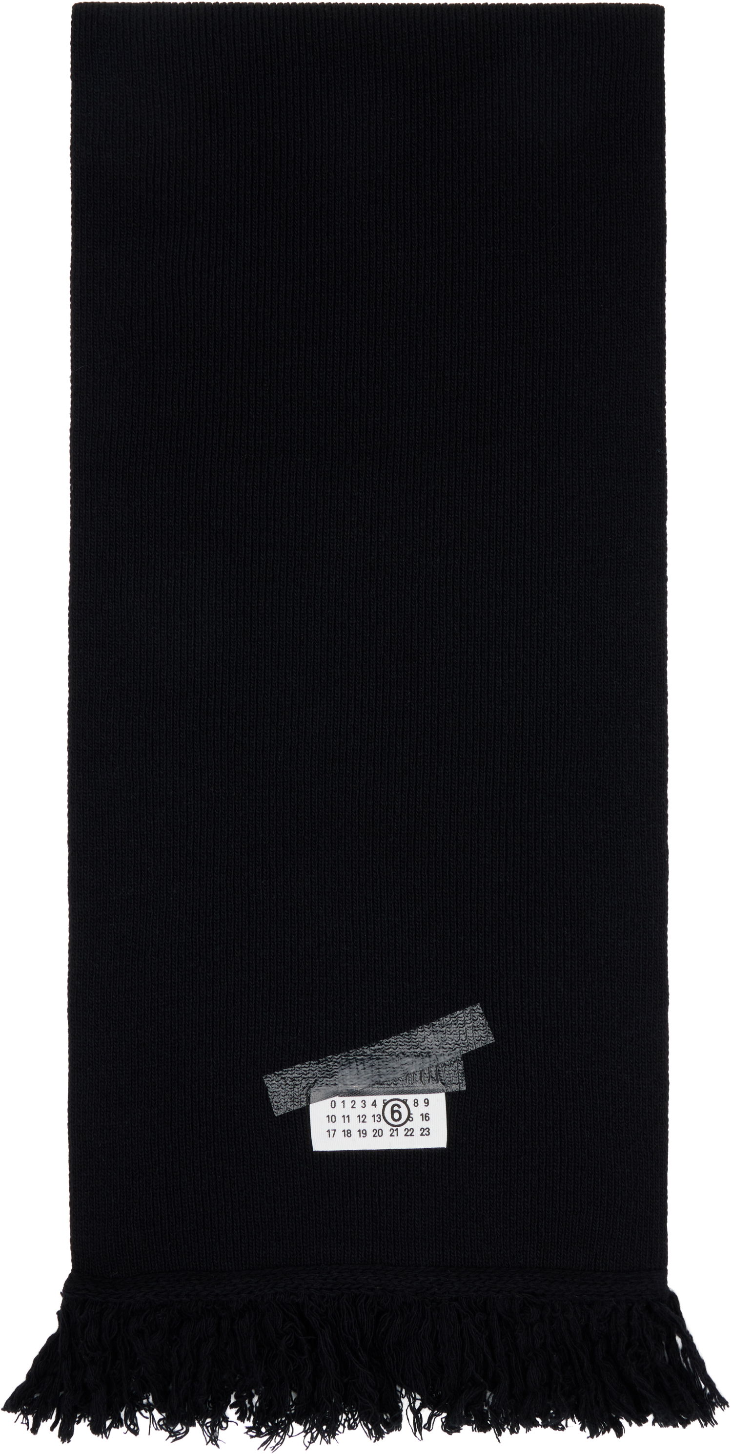 Шал Maison Margiela MM6 Maison Margiela Taped Label Wool Scarf Черно | SH2TE0004 M13168, 0