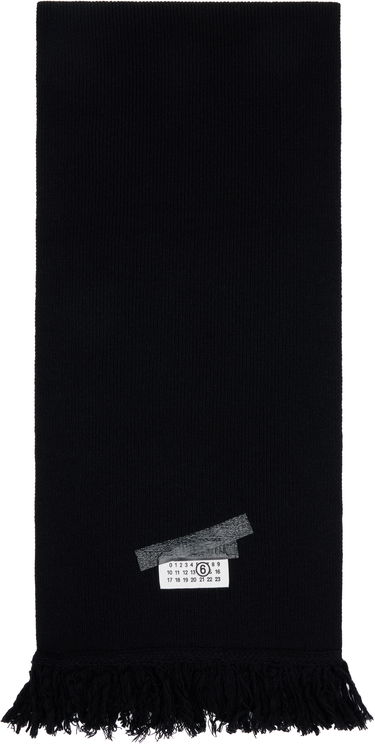 Шал Maison Margiela MM6 Maison Margiela Taped Label Wool Scarf Черно | SH2TE0004 M13168, 0