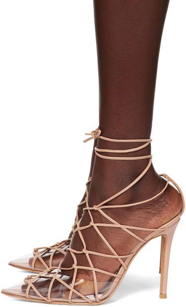 Кецове и обувки Gianvito Rossi Miria Lace-Up Heels Бежово | G95386.15RIC.PLN, 2