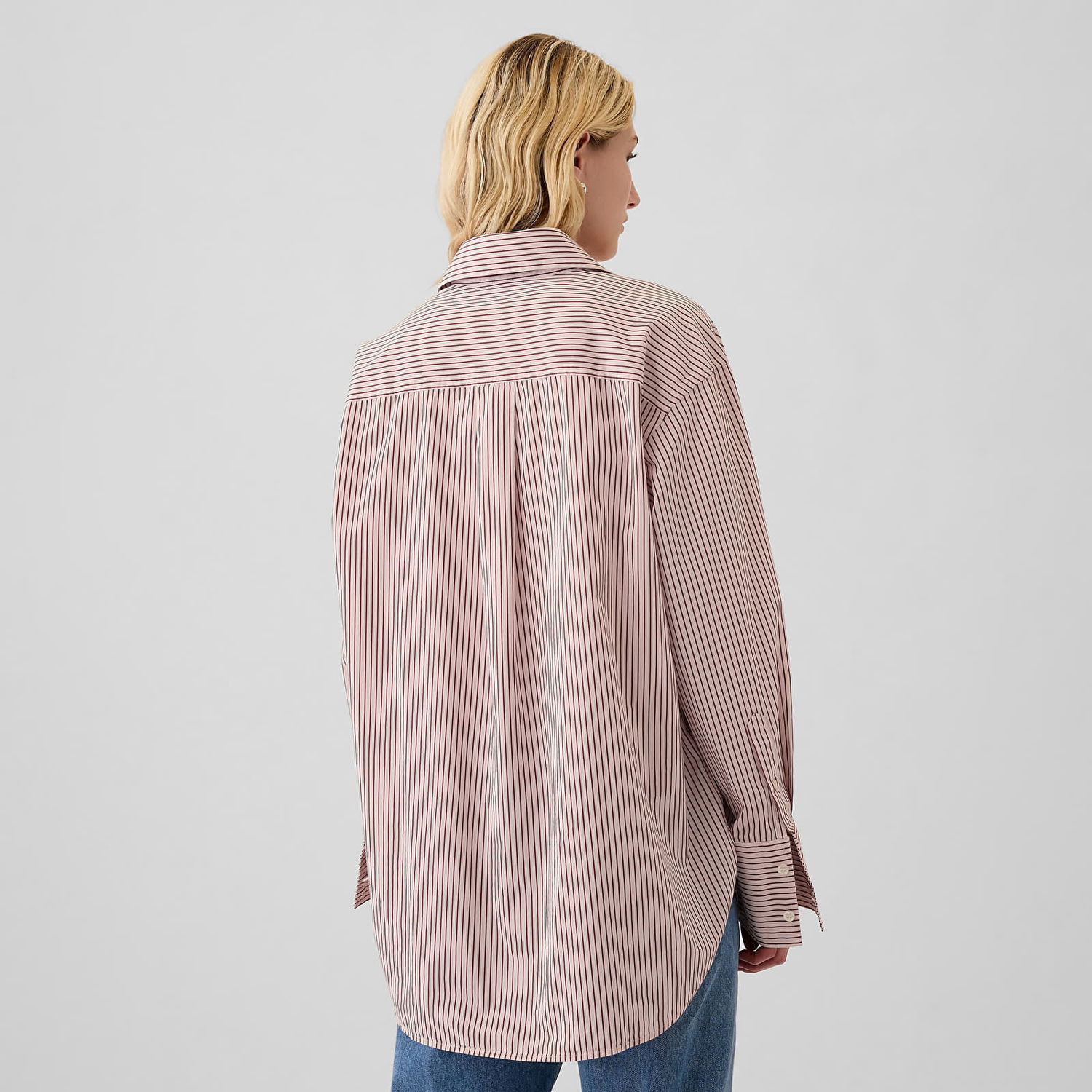 Риза GAP Shirt Cuff Big Shirt Red Pink Stripe S Бежово | 519040-01, 1