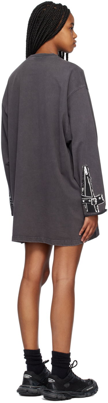 Тениска We11done We11done Trompe L'Oeil T-Shirt Minidress Сиво | WD-TO1-23-894-W-CH, 2
