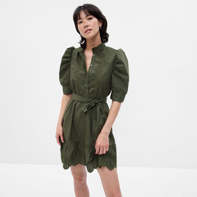 Mini Shirtdress Deep Depths Green