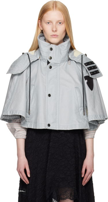 Яке Burberry Burberry Hooded Capelet Jacket Сиво | 8109388, 0