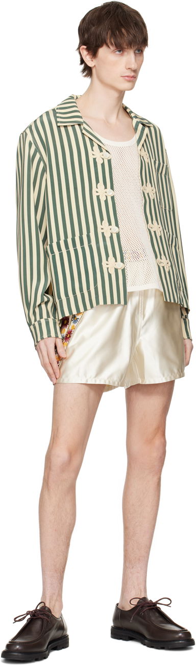 Bode Candyfloss Embroidered Satin Shorts, 3