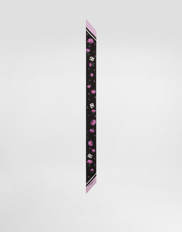 Carnations-print Silk Twill Bandeau