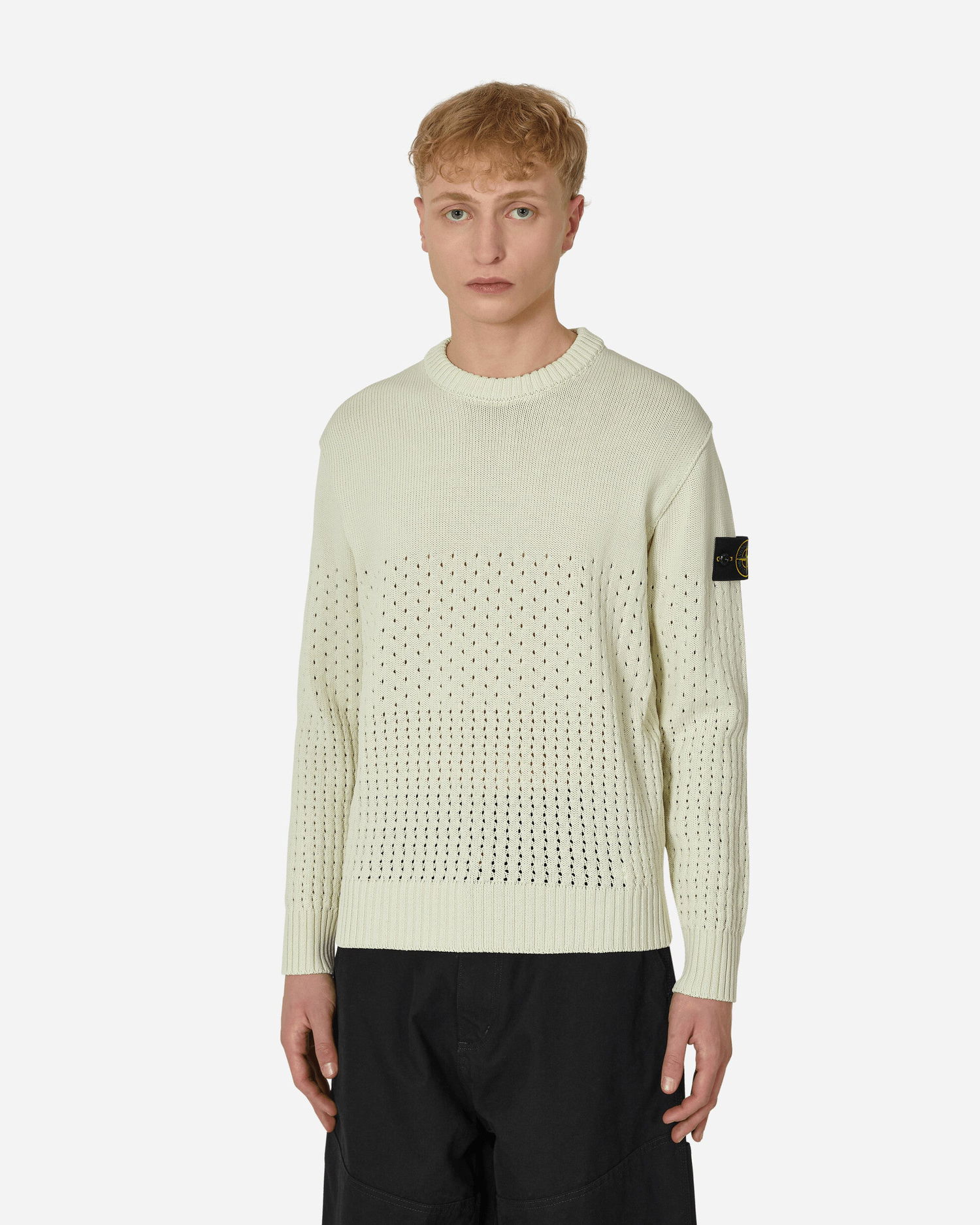 Пуловер Stone Island Perforated Crewneck Зелено | MO7815535B5 V0052, 0