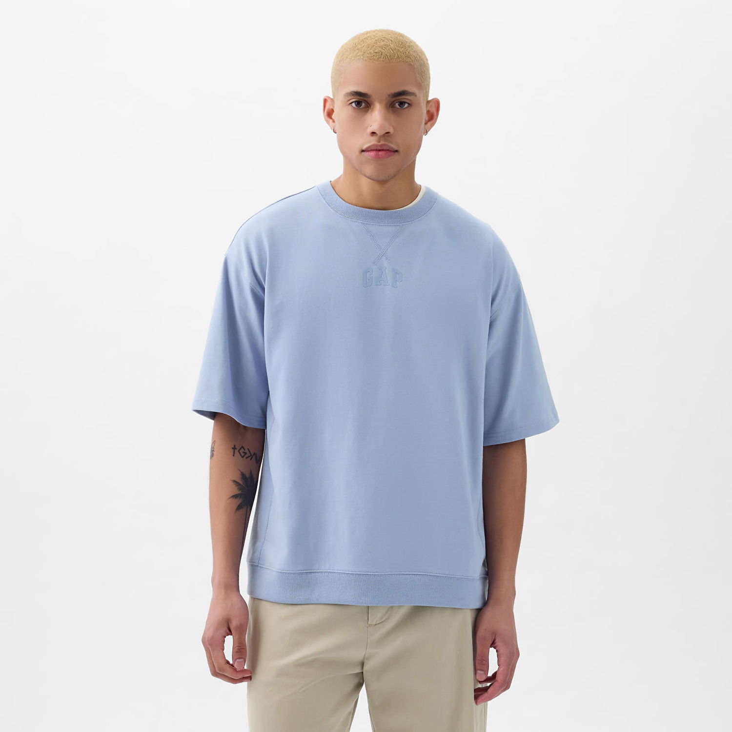Тениска GAP Micro Logo Tee Distant Blue Синьо | 857899-05, 0