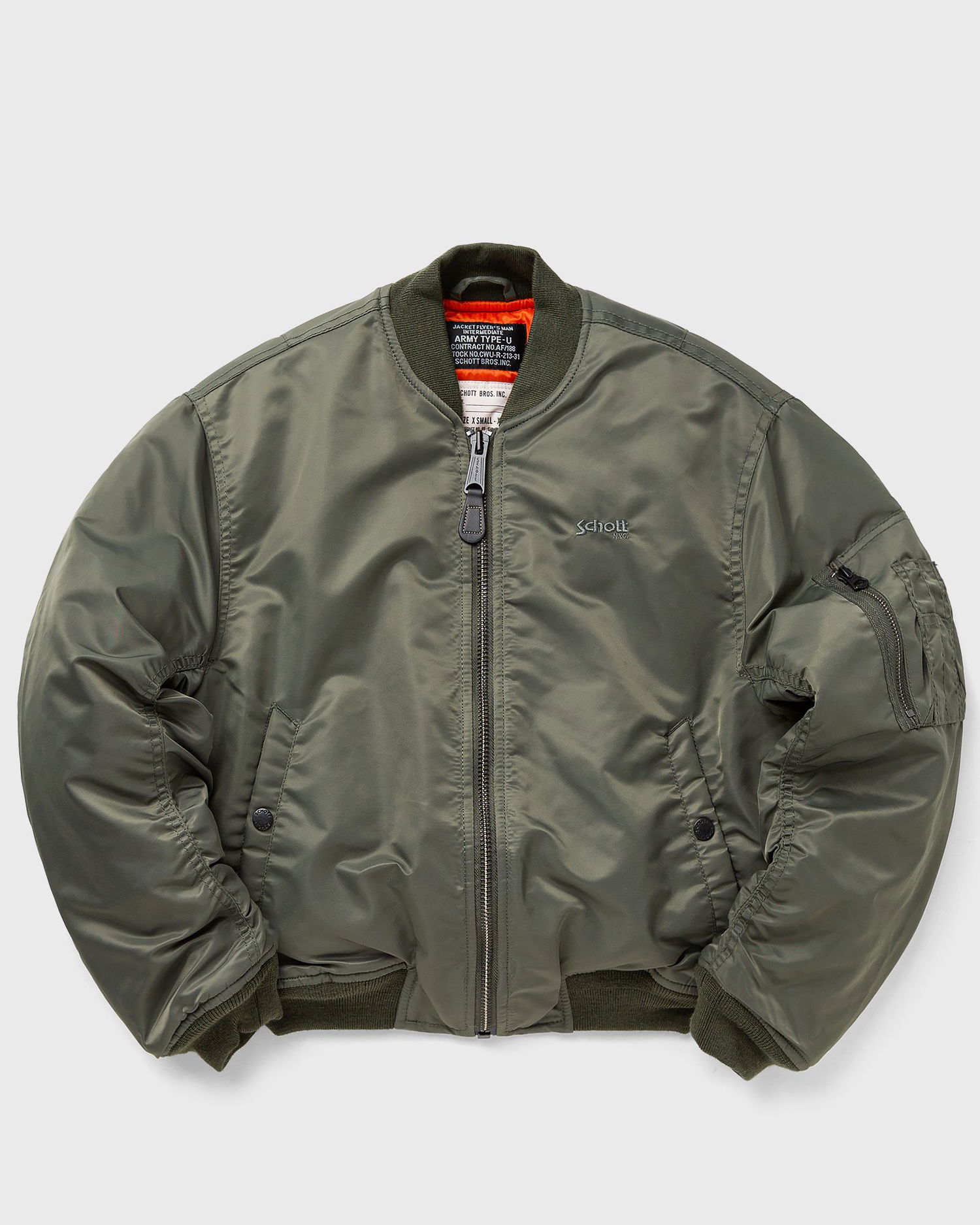 Яке бомбър Schott NYC AIRF90WRS JACKET Зелено | AIRF90WRS-SAGE-KAKI, 0