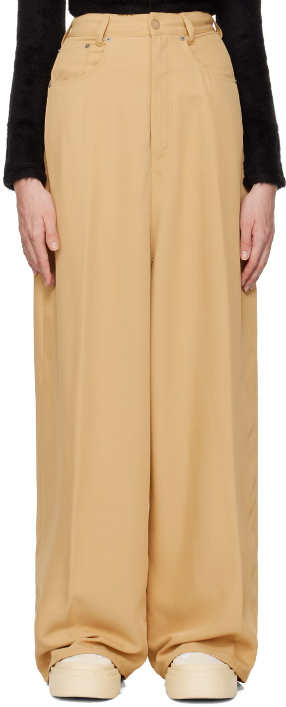 Панталони Maison Margiela Fluid Viscose Twill 5 Pocket Trousers Жълто | S62LB0173 M35225, 0