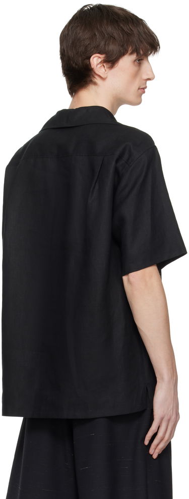 Риза Dolce & Gabbana Dolce&Gabbana Three-Button Short-Sleeved Linen Shirt Черно | G5NE3TFU4JB, 2