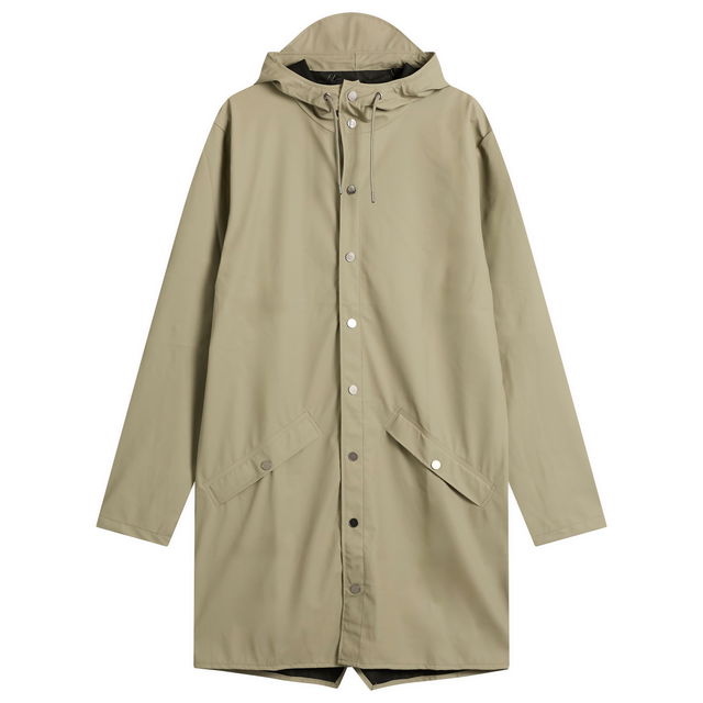 Hooded Long Jacket with Snap Buttons