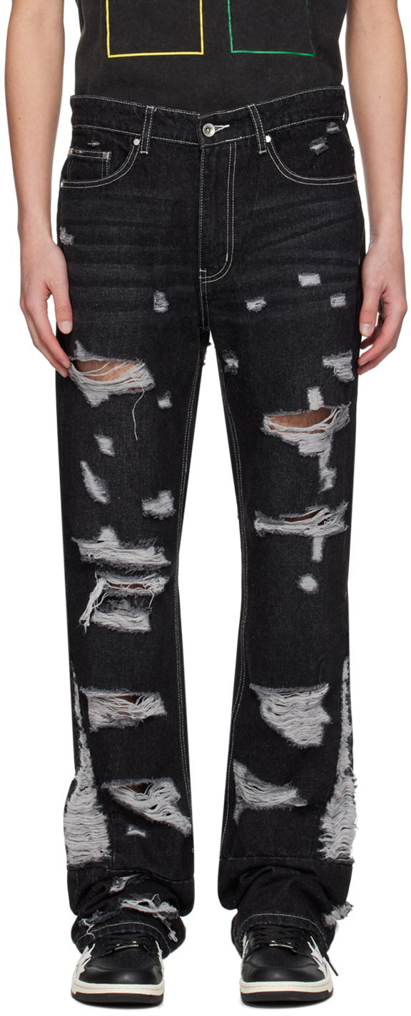 Дънки Who Decides War Distressed Gnarly Jeans Черно | 1120780002SS24, 0