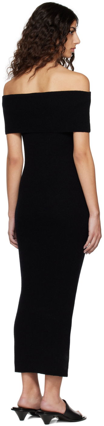 Pокля TOTEME Off-Shoulder Midi Dress Черно | 231-6010-325, 2