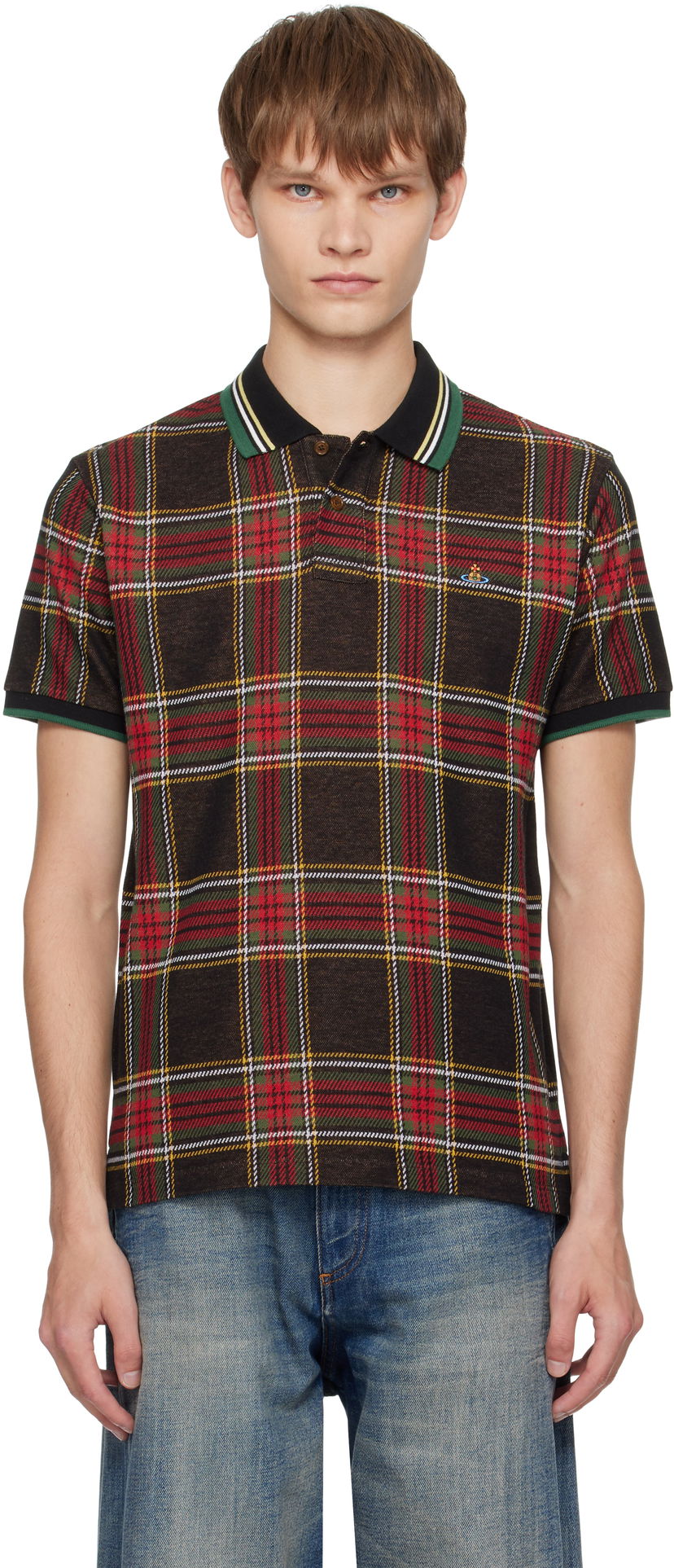Поло тениска Vivienne Westwood Vivienne Westwood Classic Plaid Polo Многоцветен | 2H01000P-J009T-
