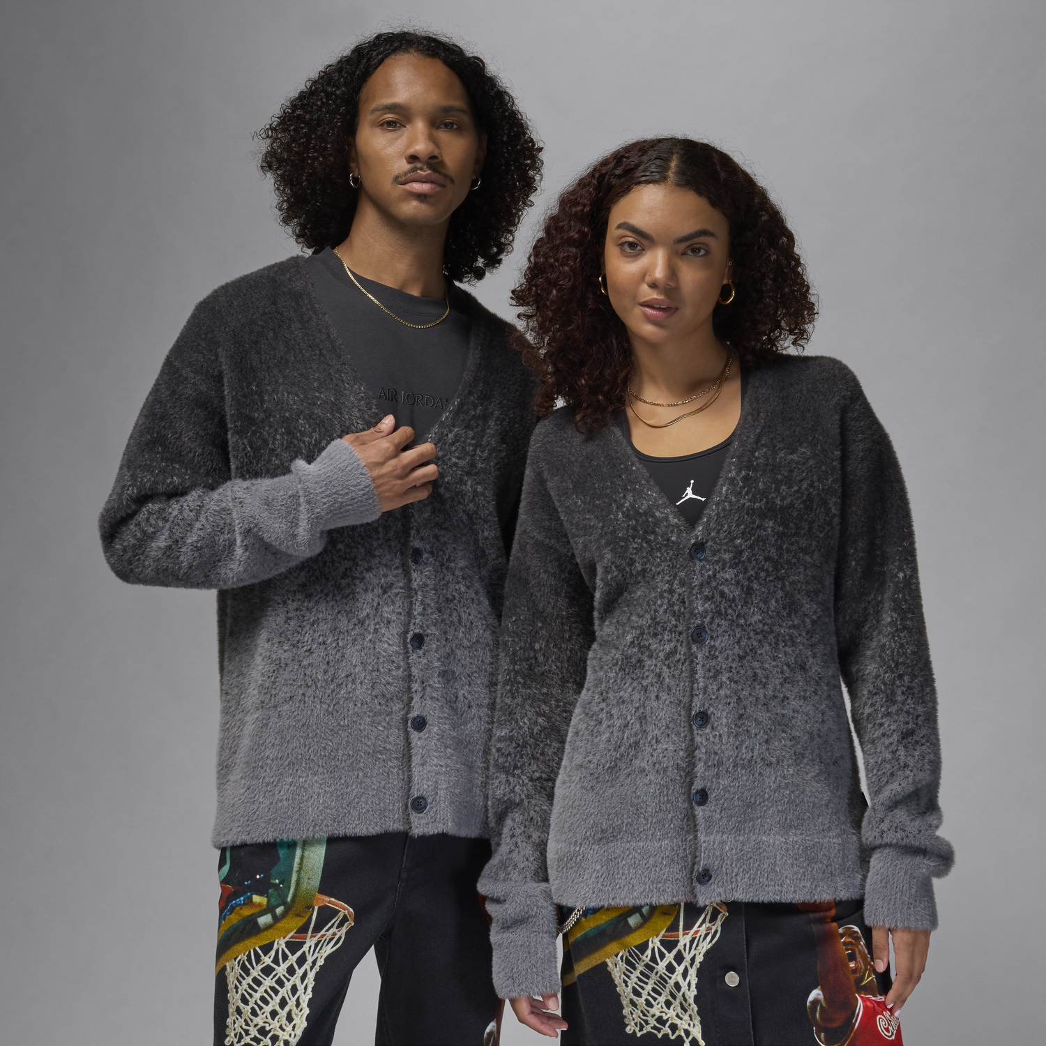 Пуловер Jordan Fuzzy Cardigan Сиво | FV7426-070, 0