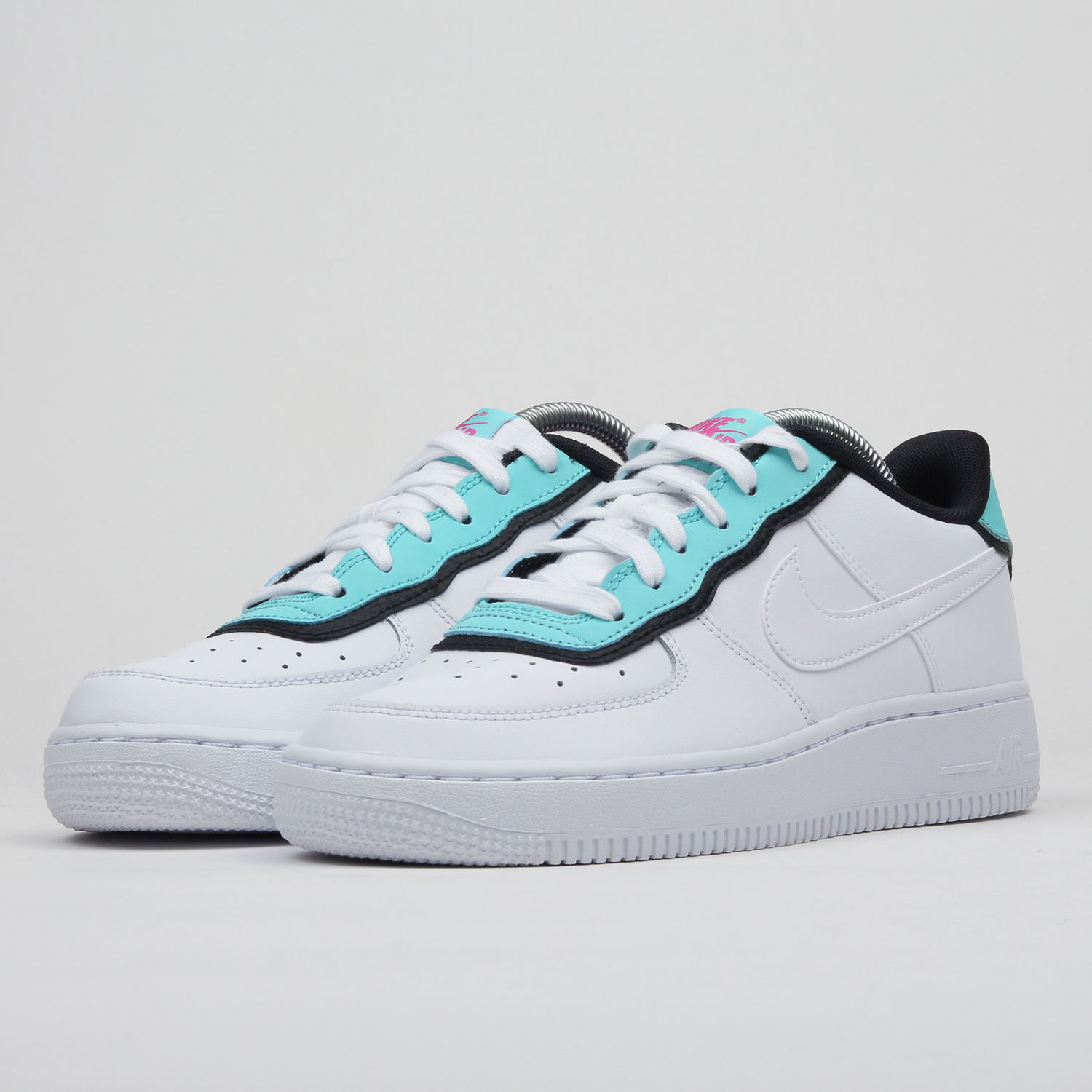 Кецове и обувки Nike Air Force 1 Low ''Double Layer - Aqua Black'' GS Бяло | BV1084-100, 1