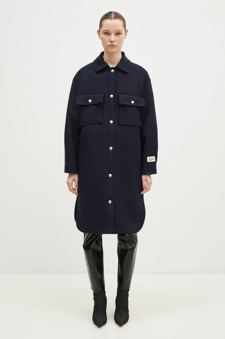 Яке MAISON KITSUNÉ Maison Kitsune Workwear Wool Shirt Jacket Синьо | NW02211WM0026, 0
