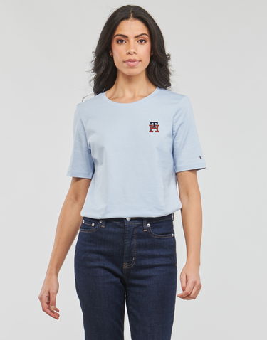 Тениска Tommy Hilfiger T shirt REG MONOGRAM EMB C-NK SS Синьо | WW0WW37433-C1O, 2