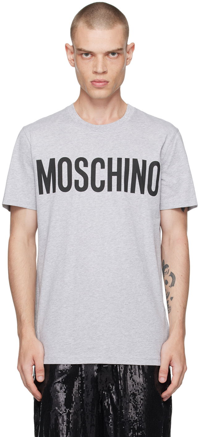 Тениска Moschino Gray Bonded Logo T-Shirt Сиво | 242ZZA070152411485