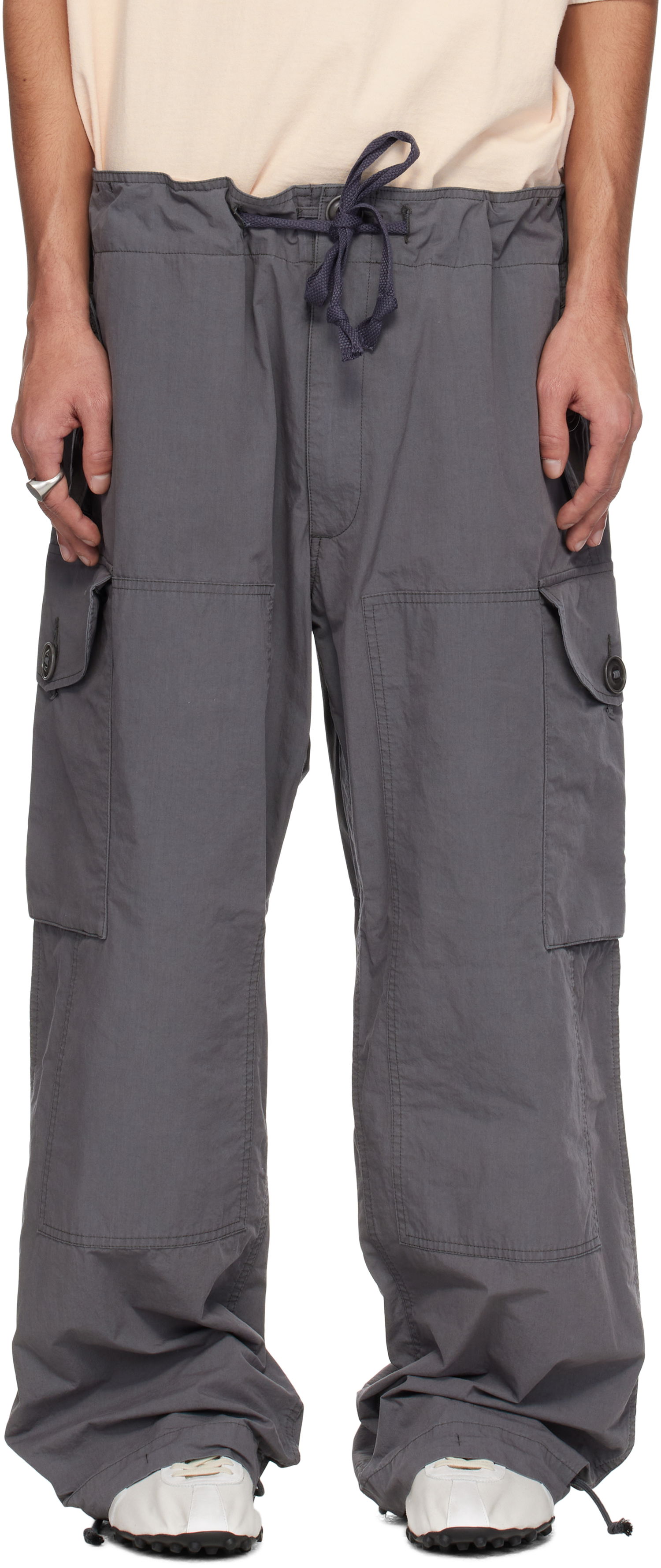 Карго панталони Maison Margiela Maison Margiela Drawstring Cargo Pants Сиво | S50KA0670 M35289, 0