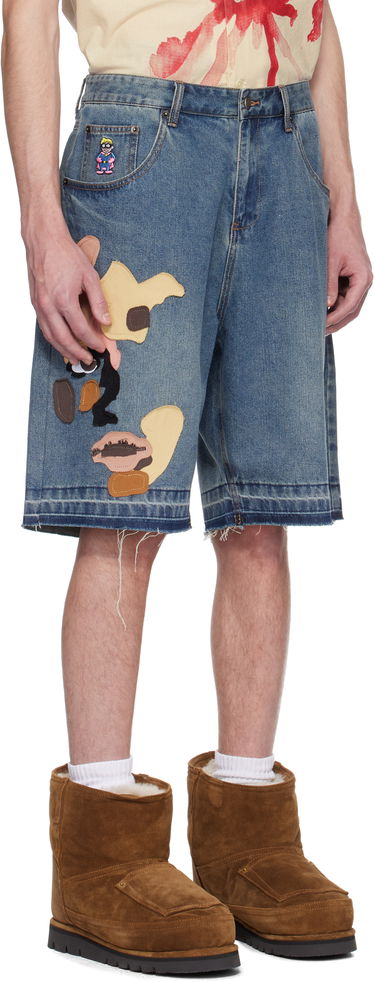 Къси панталони KidSuper KidSuper Face Patchwork Baggy Denim Shorts Синьо | SS25-PT-07, 1