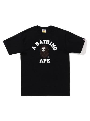 Тениска BAPE Distortion College Tee Черно | 1I80-110-038