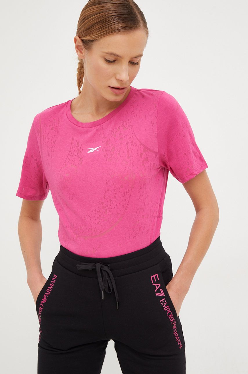 Тениска Reebok Reebok Burnout Training T-Shirt Розово | HI4058, 0