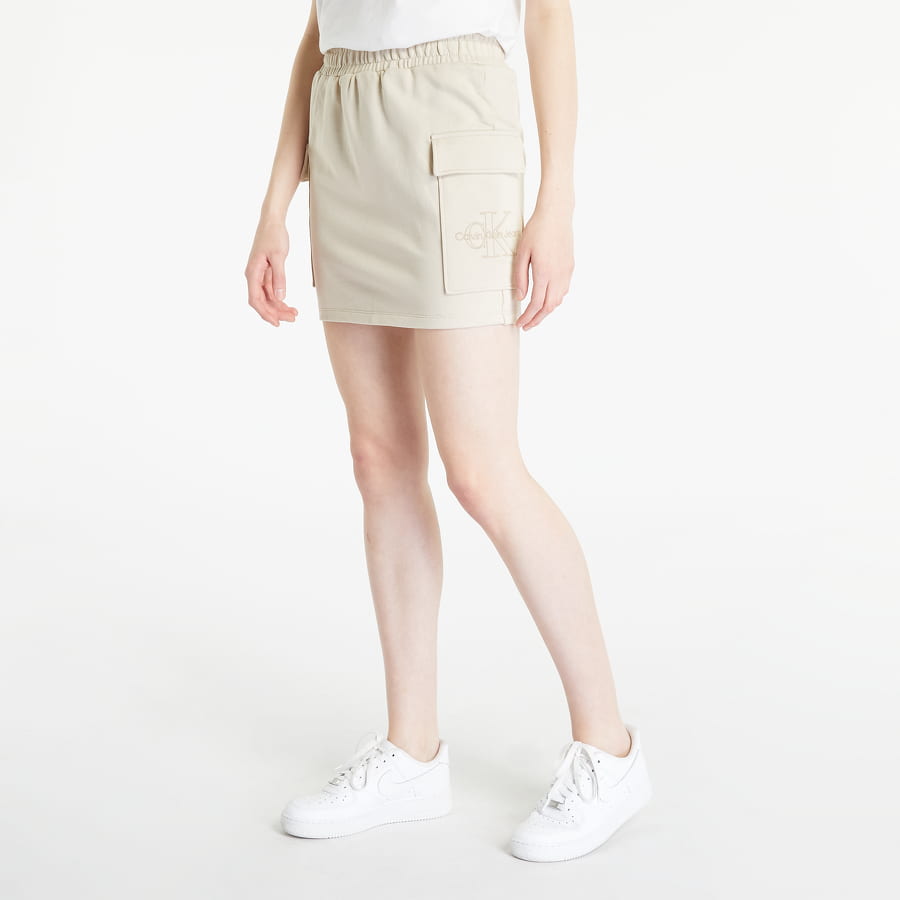 Пола CALVIN KLEIN JEANS Embroidered Monologo Straight Skirt Бежово | J20J220790 ACI, 0
