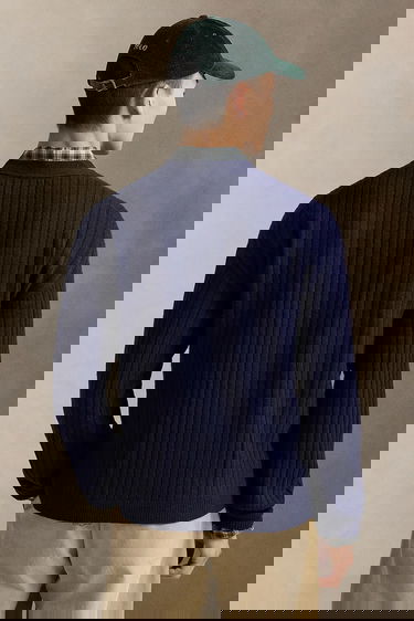 Пуловер Polo by Ralph Lauren Polo Bear Wool Ribbed Cardigan Тъмно синьо | 710979094, 1