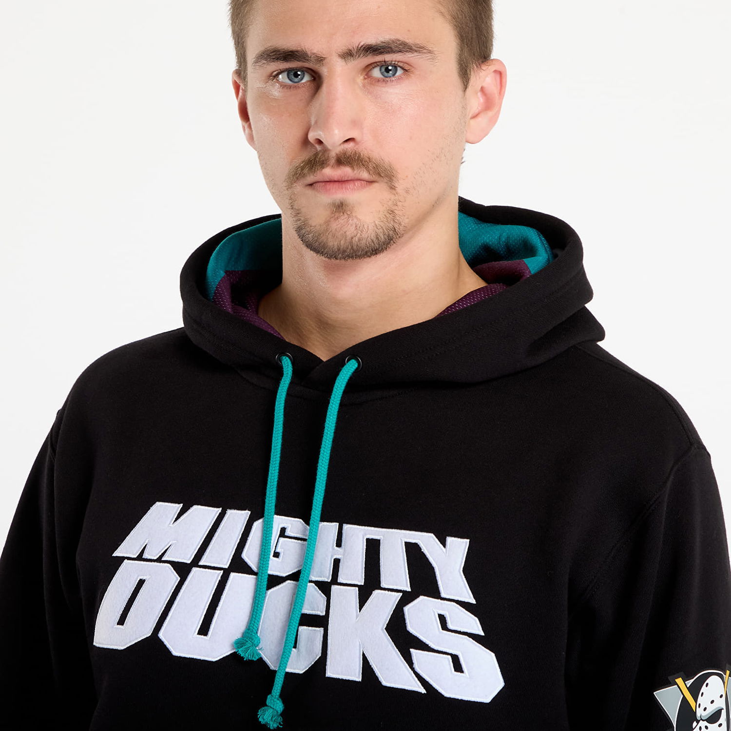Суитчър Mitchell & Ness NHL Playmaker Mighty Ducks Vintage Logo Fleece Hoodie Черно | TH11148-ADUBLCK, 1