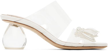 Аксесоари Simone Rocha Simone Rocha Beaded Perspex Heeled Sandals Бяло | LH12B 0743, 0