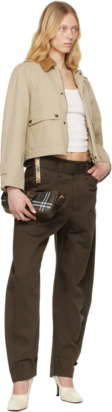 Чанта през рамо Burberry Burberry Check and Leather Sling Bag Кафяво | 8108527, 3
