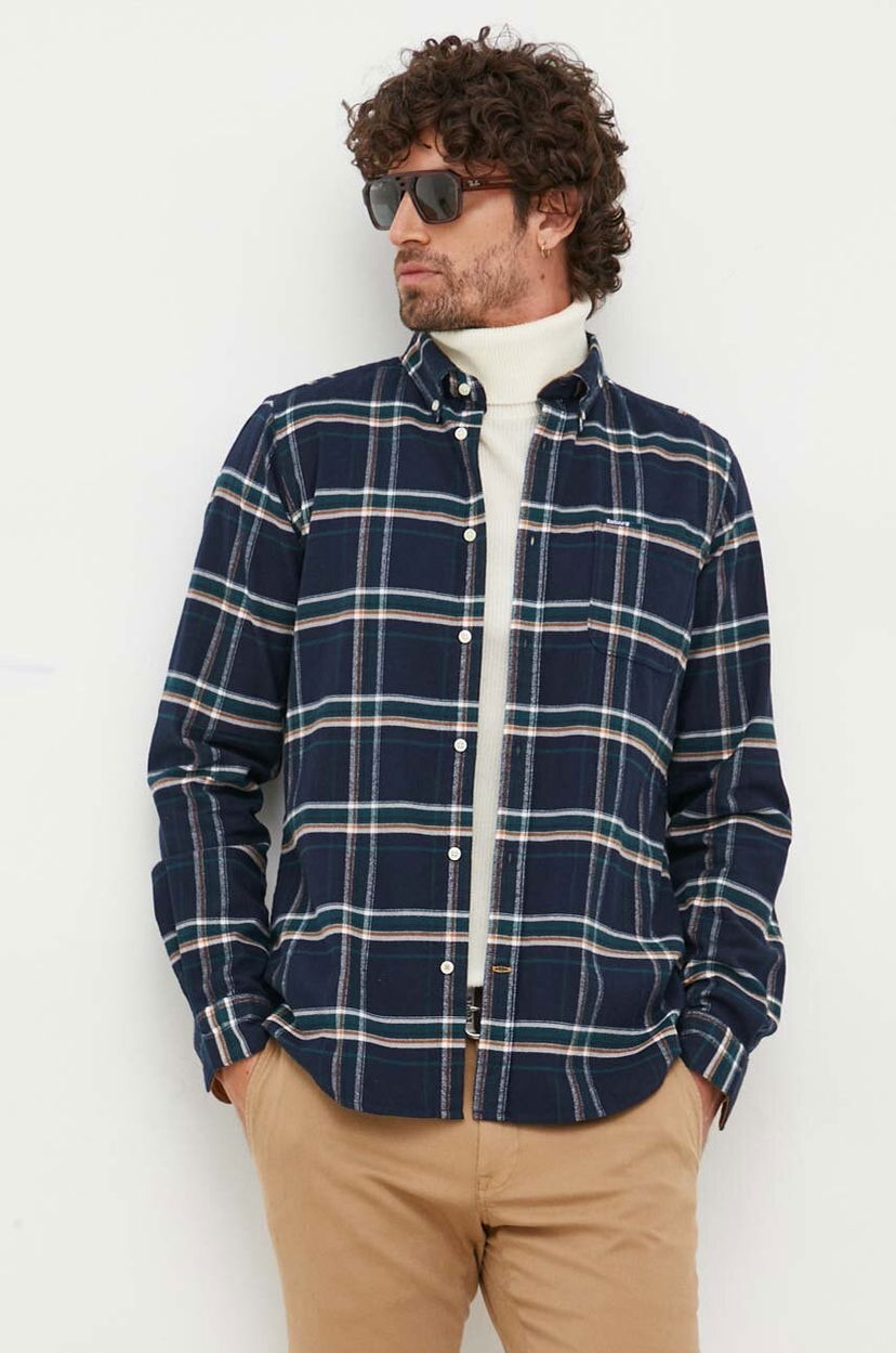 Риза Barbour Barbour Slim Fit Button-Down Shirt Тъмно синьо | MSH5037