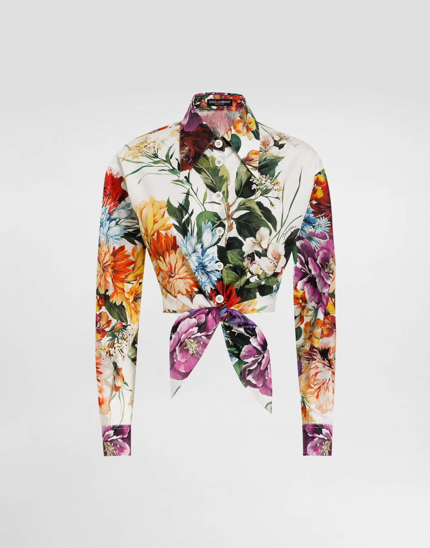 Риза Dolce & Gabbana Dolce & Gabbana Flower Bouquet-print Poplin Shirt Многоцветен | F5P61THS5TRHA5PC, 0